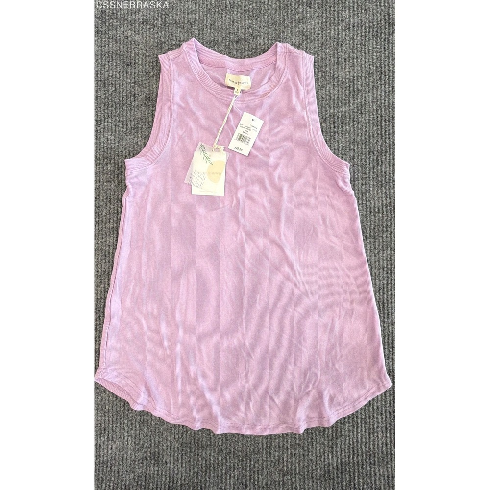 Thread & Supply Sinclair Ribbed Tank Top Orchid Purple T1354MSTS Small NWT